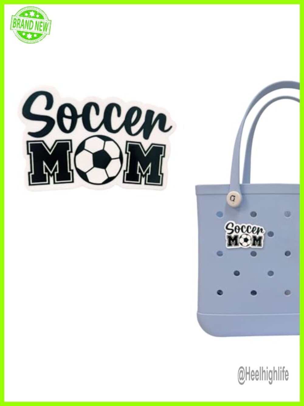 Soccer Mom Acrylic Bag Charm 2.9in Beach Tote Accessory